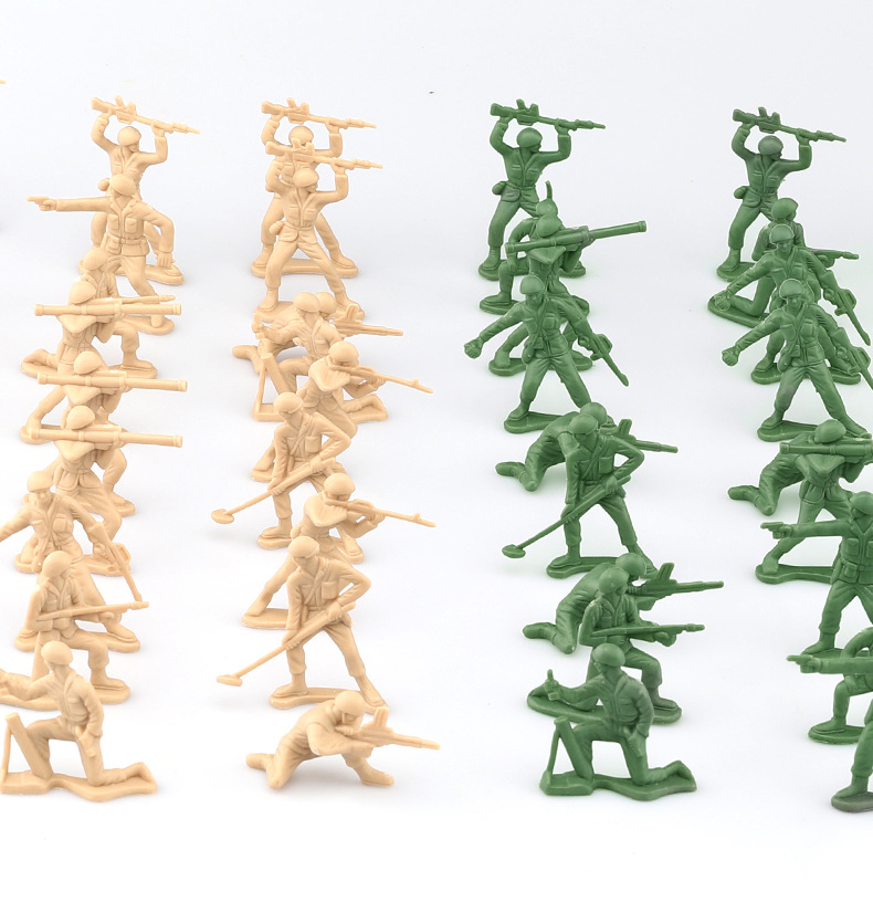 兵人大战玩具兵套装100人 12款姿态小兵人玩具男孩军事小人套装