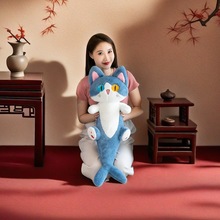 鲨猫公仔抱枕大布娃娃创意异瞳鲨鱼猫咪毛绒玩具玩偶女生长条夹腿