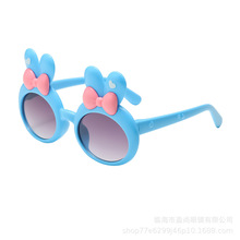 新款卡通兔耳朵儿童太阳镜男女童蝴蝶结防紫外线墨镜可爱宝宝眼镜