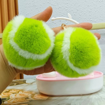 【可爱小网球】獭兔毛网球汽车钥匙扣挂件ins毛绒球书包包挂饰