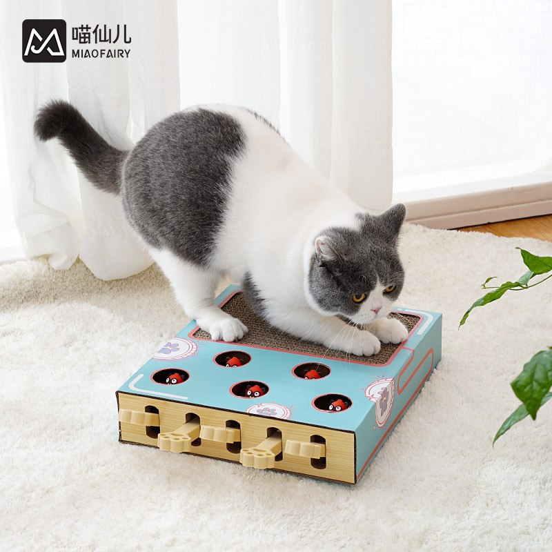 Meow Fairy Whac-a-Mole Cat Toy Cat Scratch Board Nest Grinding Claw Artifact Corrugated Paper Cat Scratching Board Cat Supplies