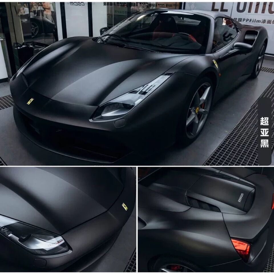 黑武士车膜磨砂黑汽车改色膜镭射全车贴膜哑光车身电光金属陶瓷黑