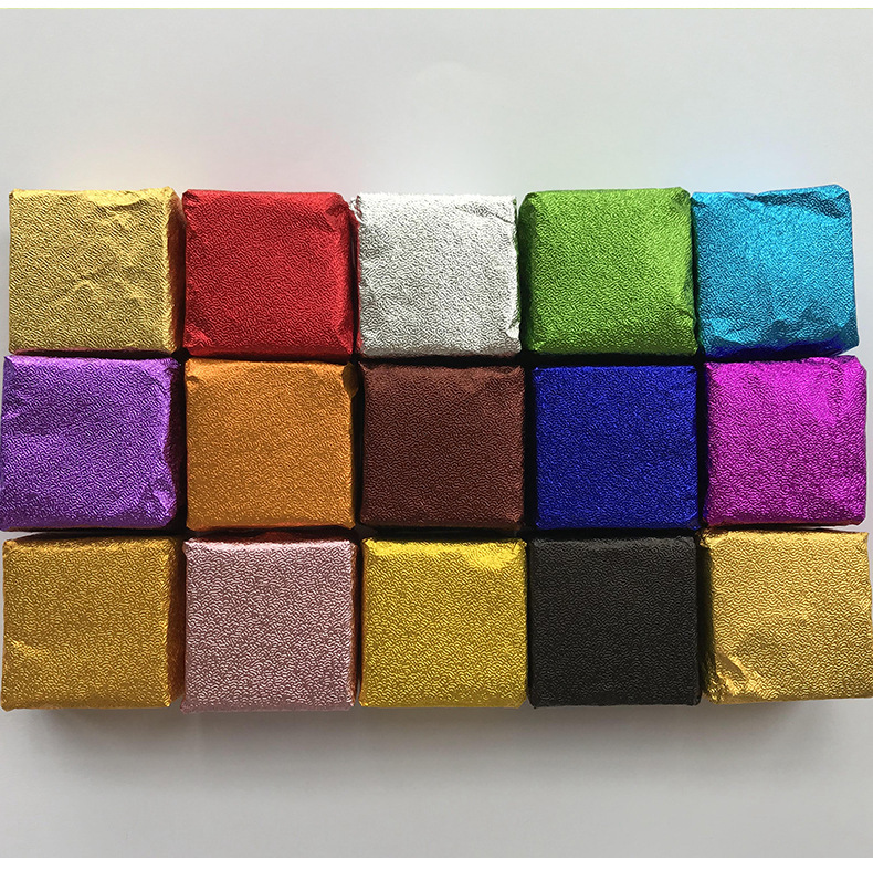 彩色铝箔纸橘桔纹蛋黄酥冰激凌冰棒砖巧克力金色包装锡纸20*20cm