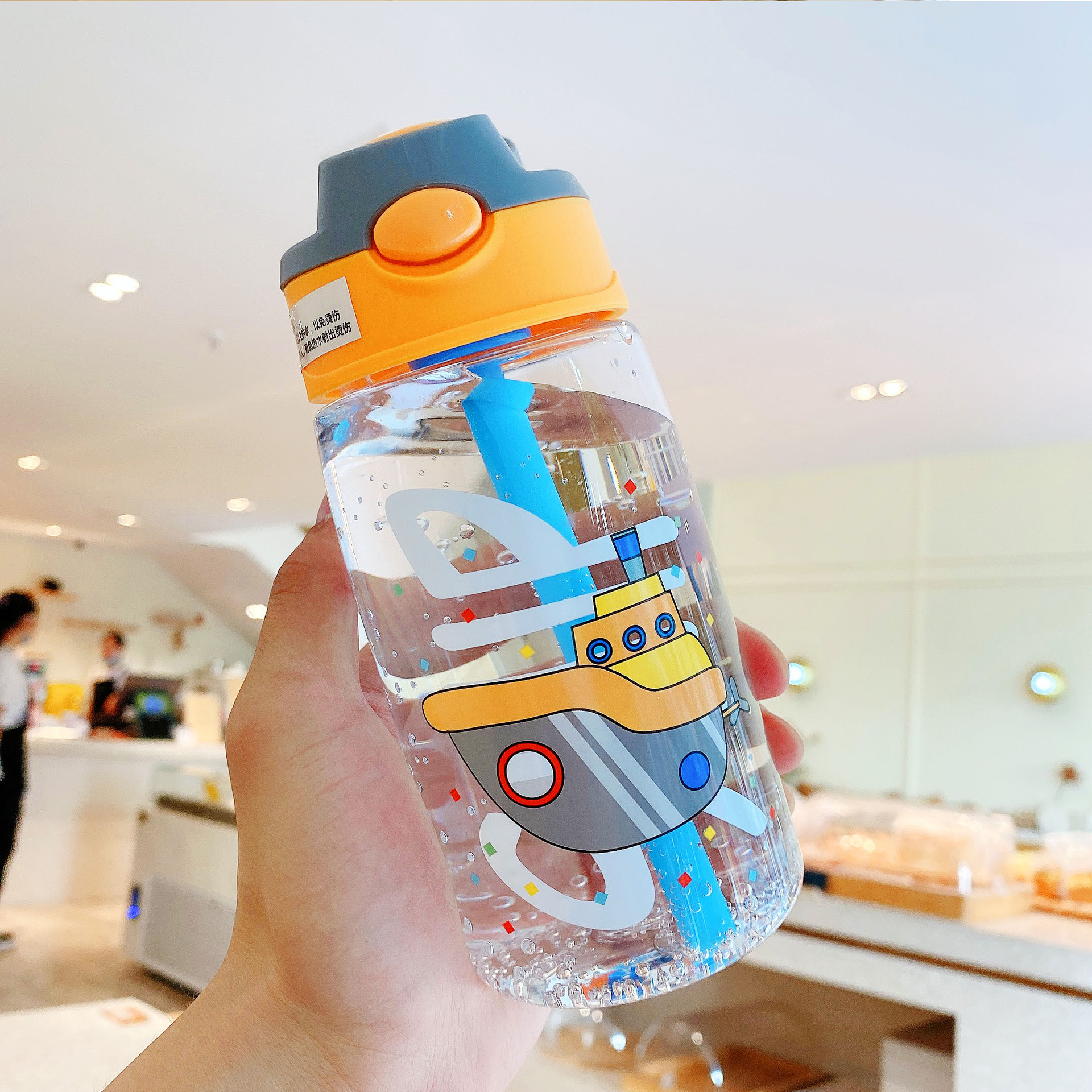 Liangzai Children's Straw Cup Plastic Drop-Proof and Portable Water Cup Good-looking Cartoon Cute Good-looking Leak-Proof Cup
