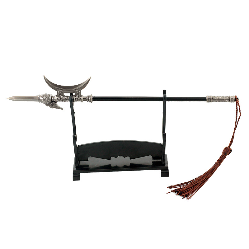 古代三国演义影视周边吕布单月戟方天画戟22厘米合金武器模型摆件