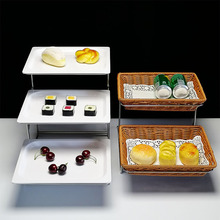 三层自助餐展示盘水果面包蛋糕点心蛋挞酒店餐厅食物展示架摆台