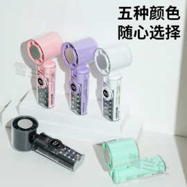 新品跨境冰敷手持小风扇半导体制冷暴力涡轮USB透明风扇办公户外