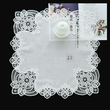 SG37SG379951简欧美式白色麻棉蕾丝镂空床头柜盖布艺方形防尘布遮