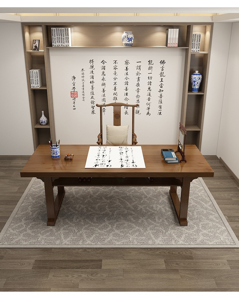 中式书桌练字桌书房双层书法桌学生书画桌案台毛笔书法专用桌家用