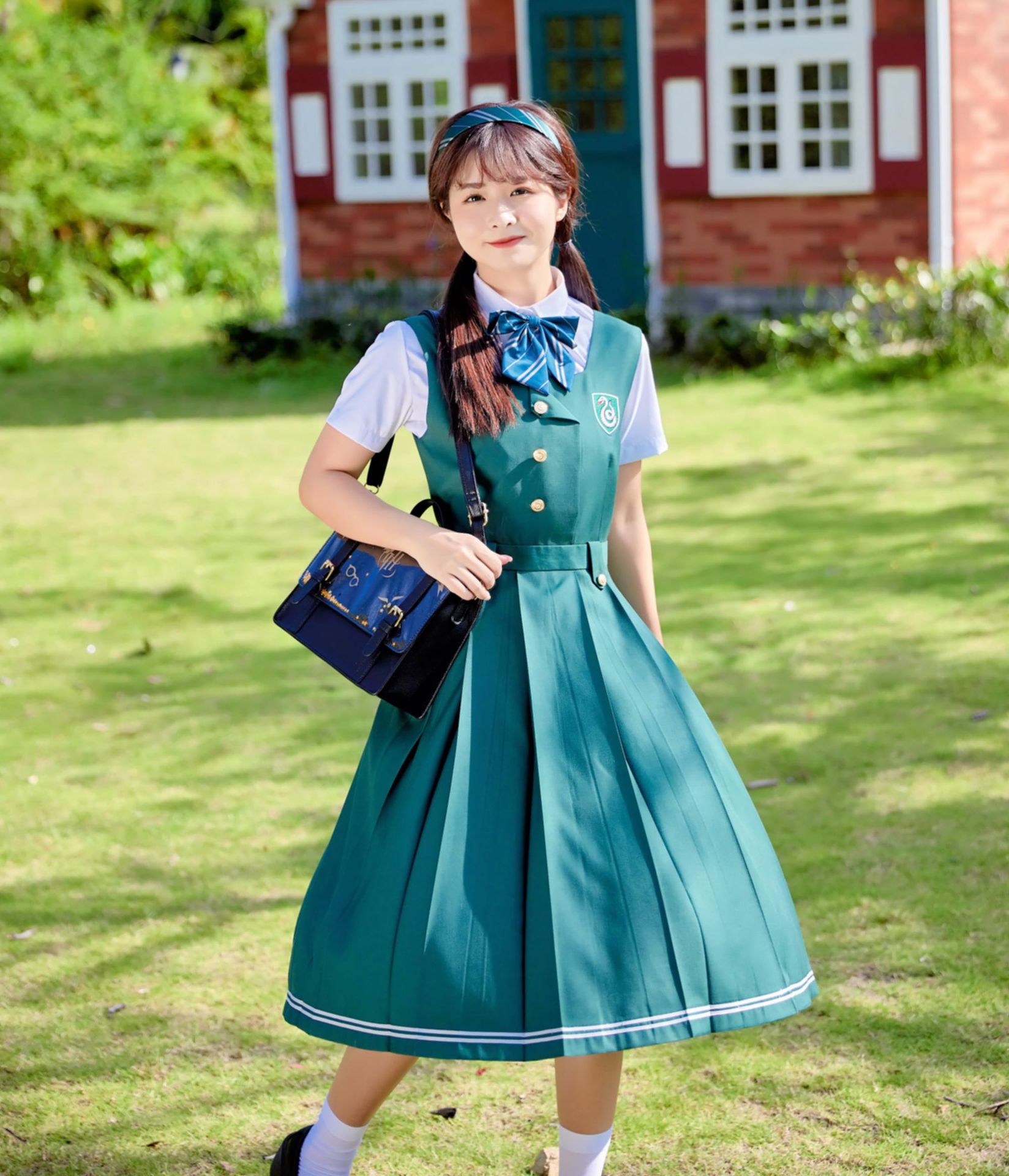 日系jk短袖制服连衣裙正统甜美少女学生风校服长裙套装百褶裙正版