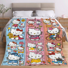 法兰绒毛毯卡通造型三丽鸥HelloKitty柔软舒适保暖床上沙发空调盖