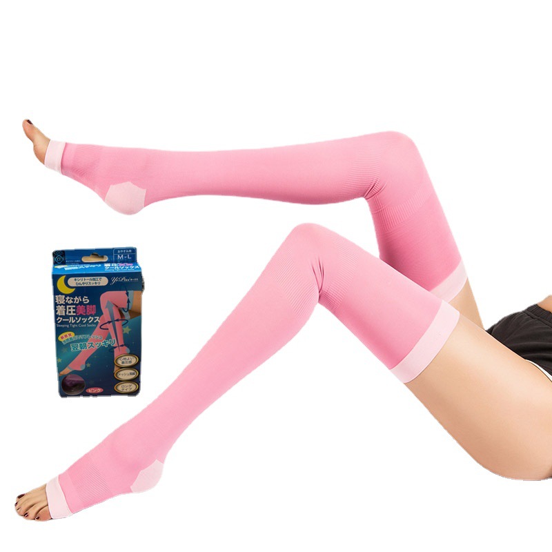 Japan 480d Elastic Skinny Leg Shaping Sleep Compression Stockings Long Tube over-the-Knee Leggings Sleeping Socks Female Amazon