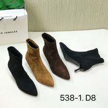 S538-1法式2025年秋冬季新款气质瘦瘦靴小踝靴尖头时装靴马丁靴女