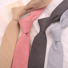 领带男女韩版休闲6CM窄版纯色灰色学生领带粉红橙色潮男女