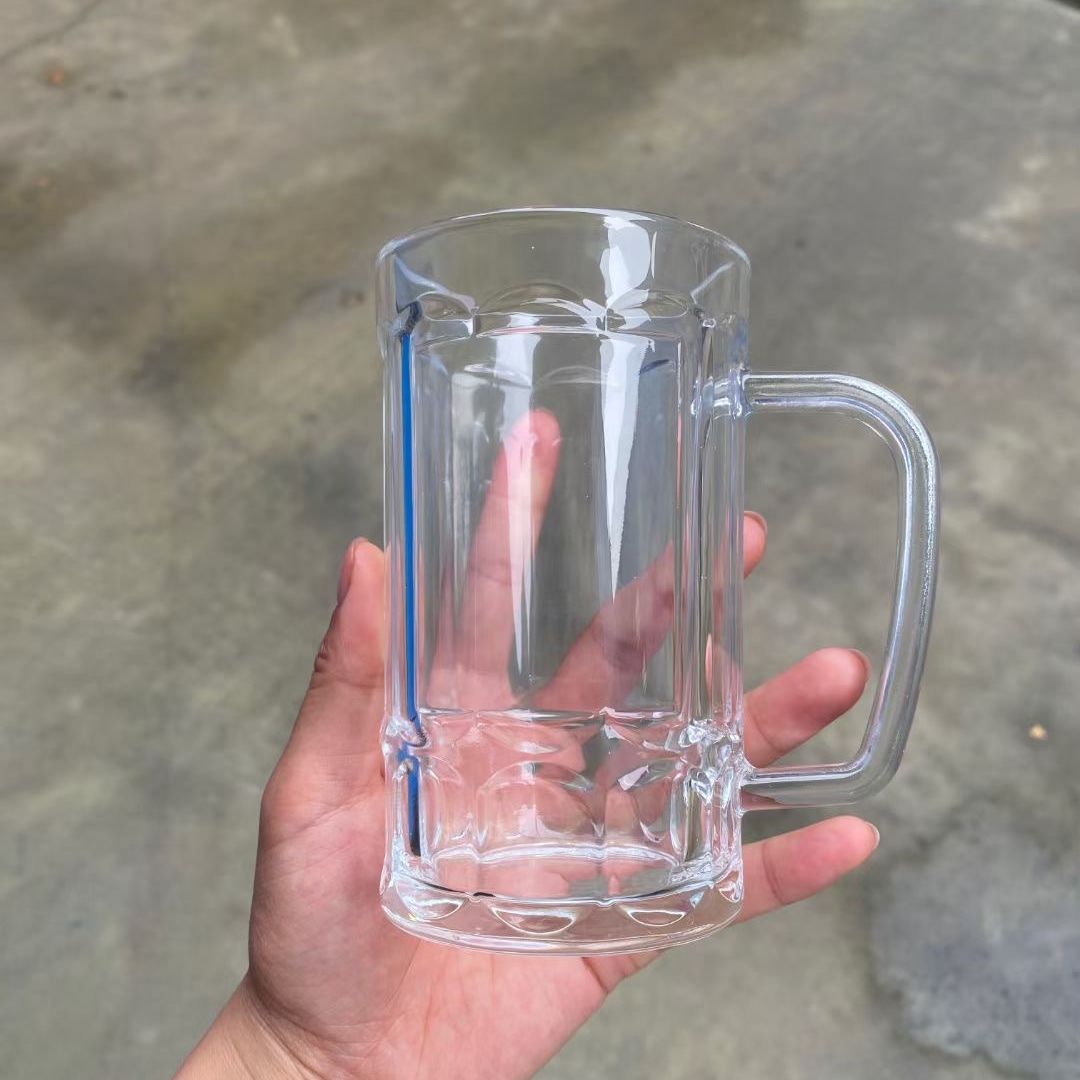 0.3玻璃扎啤杯 12×7.5高白料啤酒杯水杯口杯 杯子两元店百货货源