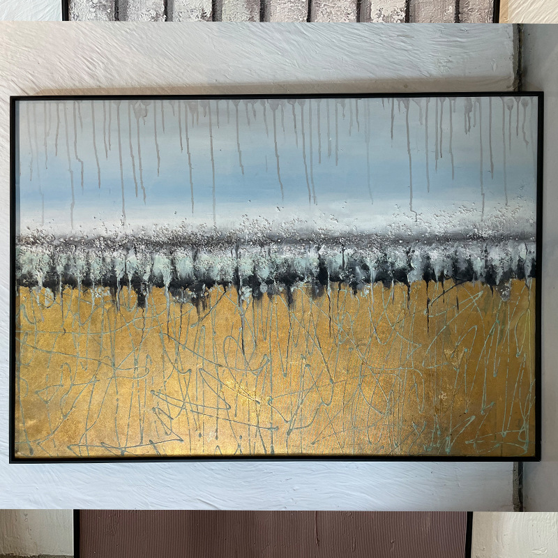 画心艺术家居装饰挂画 新式简约纯色立体肌理创意手绘油画客厅画