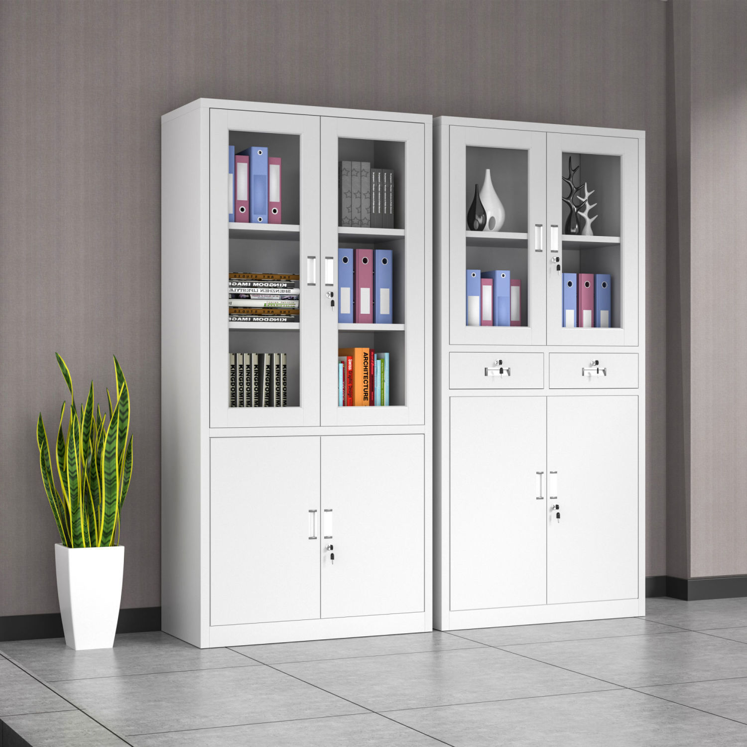 钢制办公室文件柜铁皮矮柜书柜资料密码带锁凭证档案员工更衣柜子