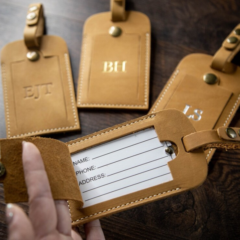 牛皮行李标签行李箱挂牌 复古创意行李标识 防丢旅行箱吊牌登机牌