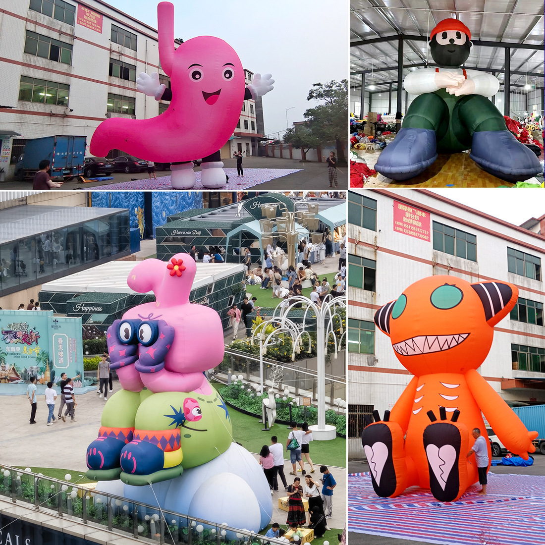 跨境充气卡通气模大型仿真人偶公仔毛绒蛇年吉祥物网红商场美陈