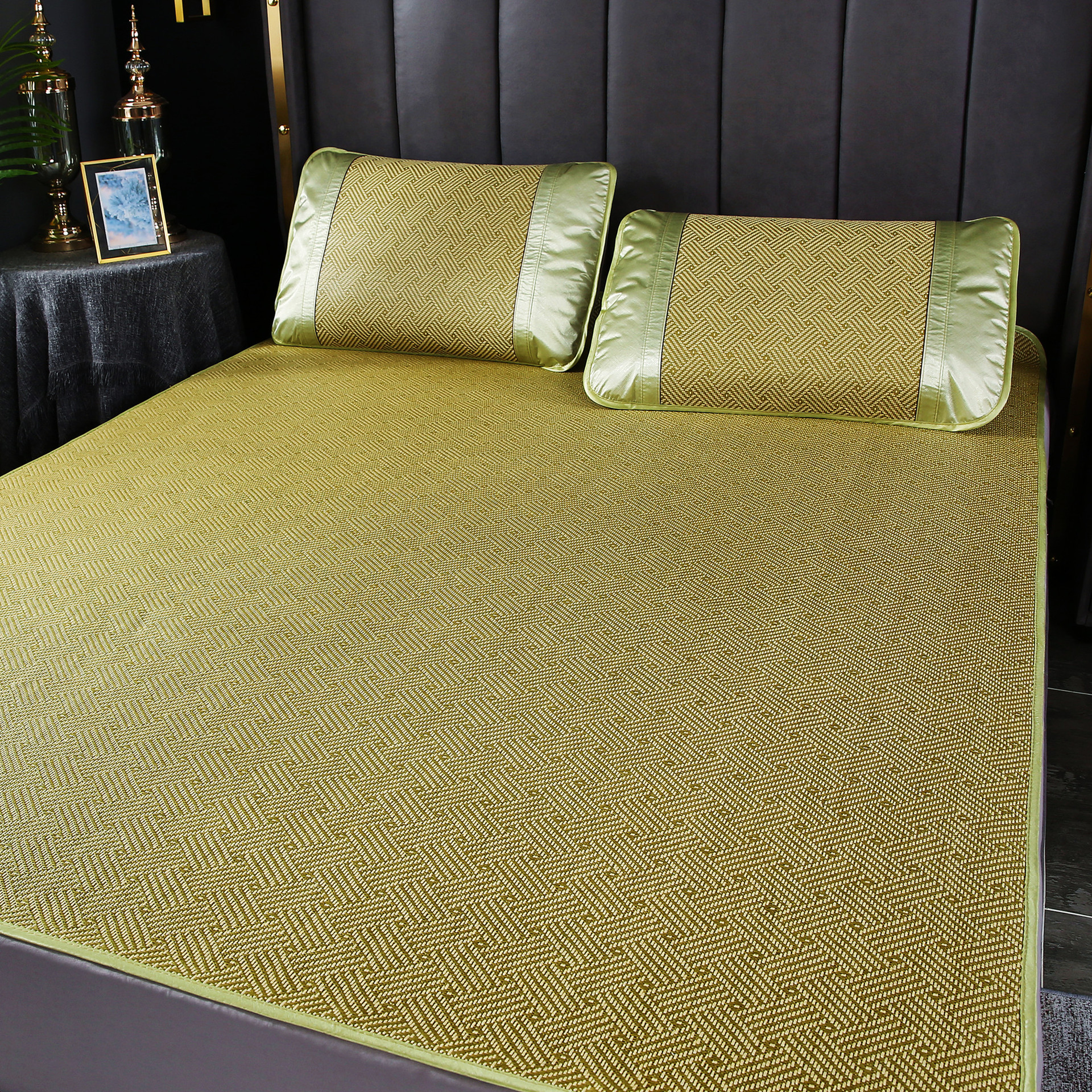 藤席冰丝凉席夏季裸睡双面正反两用可折叠家用双人1.5米1.8草席子.