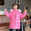 thickening keep warm girl cotton-padded clothes Mid length version Fur collar Bright skin Western style girl Manufactor Direct selling One piece On behalf of