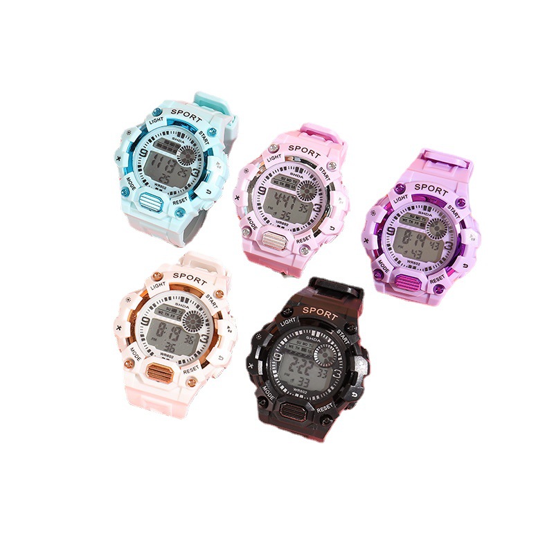 602 Time Boiled Rain New Transparent Square Electronic Watch Junior High School Female Student Personality Watch Wholesale Fashion Watch