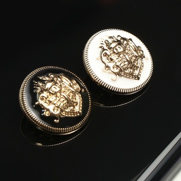 现货爆款英伦风点油双狮圆形金属纽扣西装衬衫外套时尚装饰扣批发