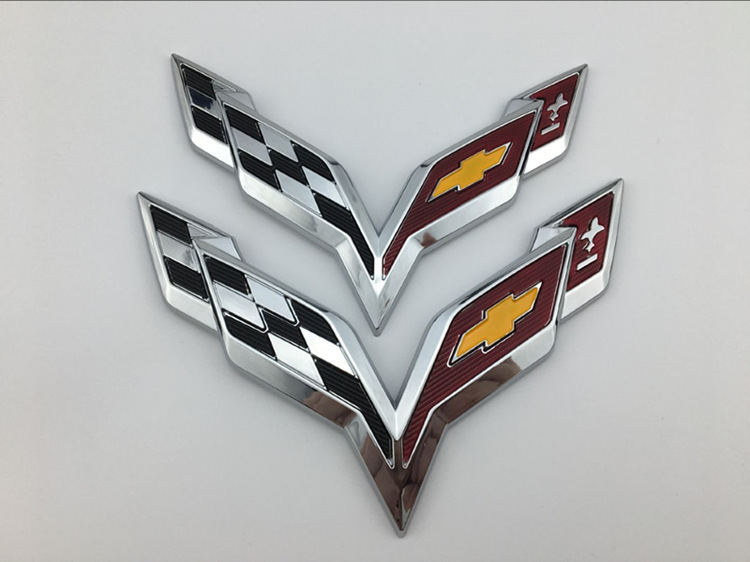 适用雪佛兰克尔维特车标 corvette碳黑贴标 前后标 abs尾标