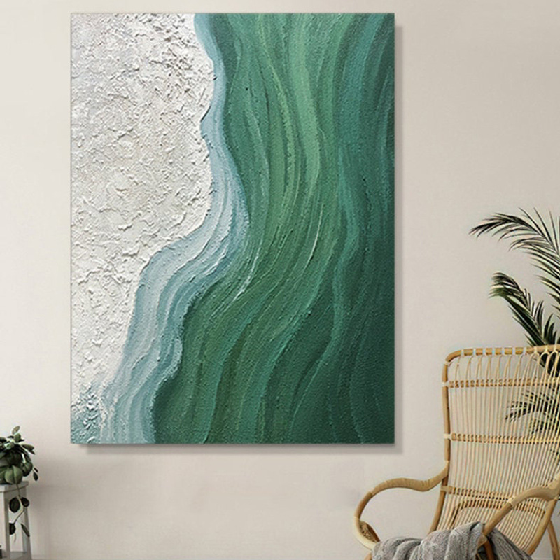 现代简约纯手工绘画抽像油画厚肌理装饰画玄关挂画 oil painting