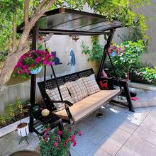 户外秋千庭院花园吊篮休闲阳台太阳能双人摇篮椅家用露台室外吊椅