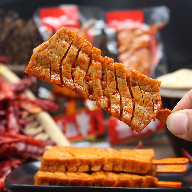 豆腐干零食武冈卤豆干兰花串湖南特产香辣豆腐串干子休闲麻辣小吃