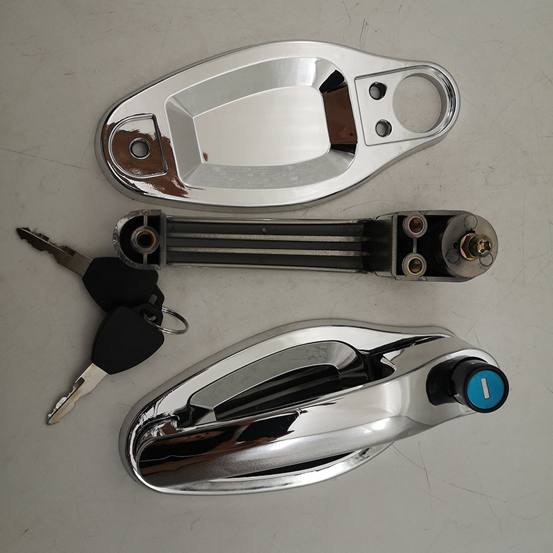 车门拉手配件电动三轮四轮车门外拉手一开二(配带外拉手钥匙)