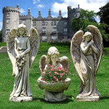 欧式天使摆件罗马柱花盆雕塑庭院别墅阳台花园婚庆装饰园林工艺品
