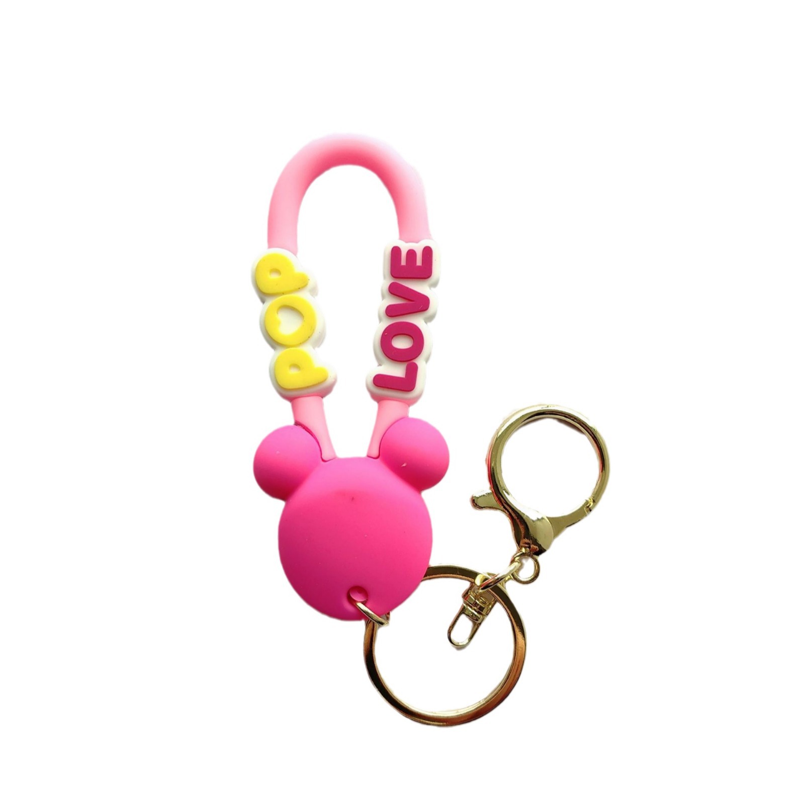 New Pvc Mickey Headwear Rope Keychain Pendant Accessories Exquisite Key Chain Doll All-Match Rope Small Gift