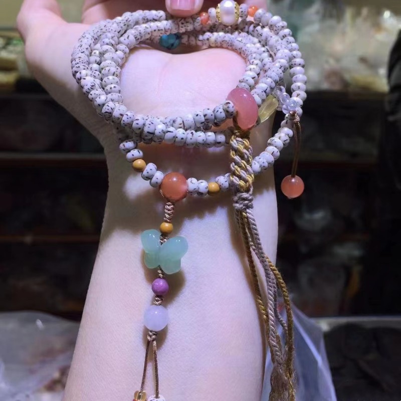 Live Broadcast Supply Wholesale Original Ecological Gold Seed Xingyue Bodhi Bracelet Ethnic Style Cultural Artifact Prayer Beads Bracelet Necklace