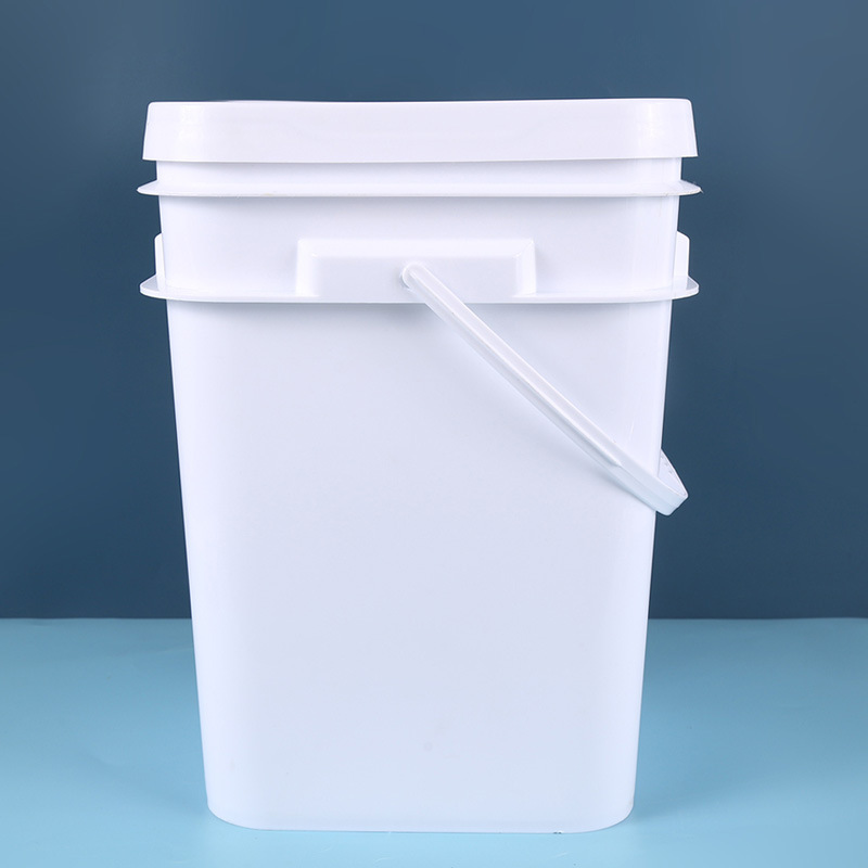 厂家20升白色方形塑料桶带压盖涂料农药化工桶二十公斤肥料包装桶