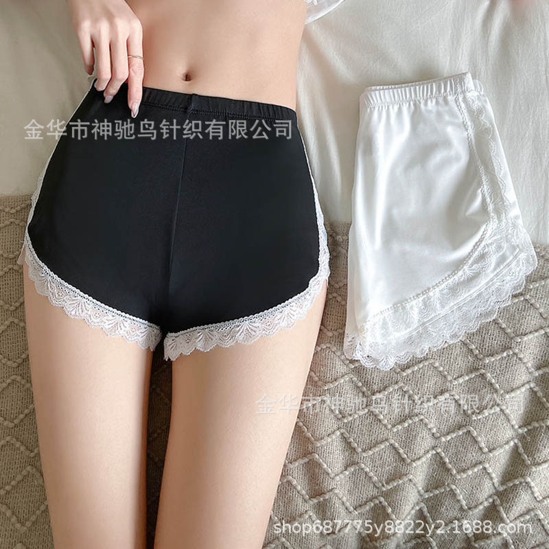 Lace Flower Border Protection Safety Pants Summer Panties Women's Korean-Style Seamless Ice Silk Flab Hiding Thin Safety Leggings