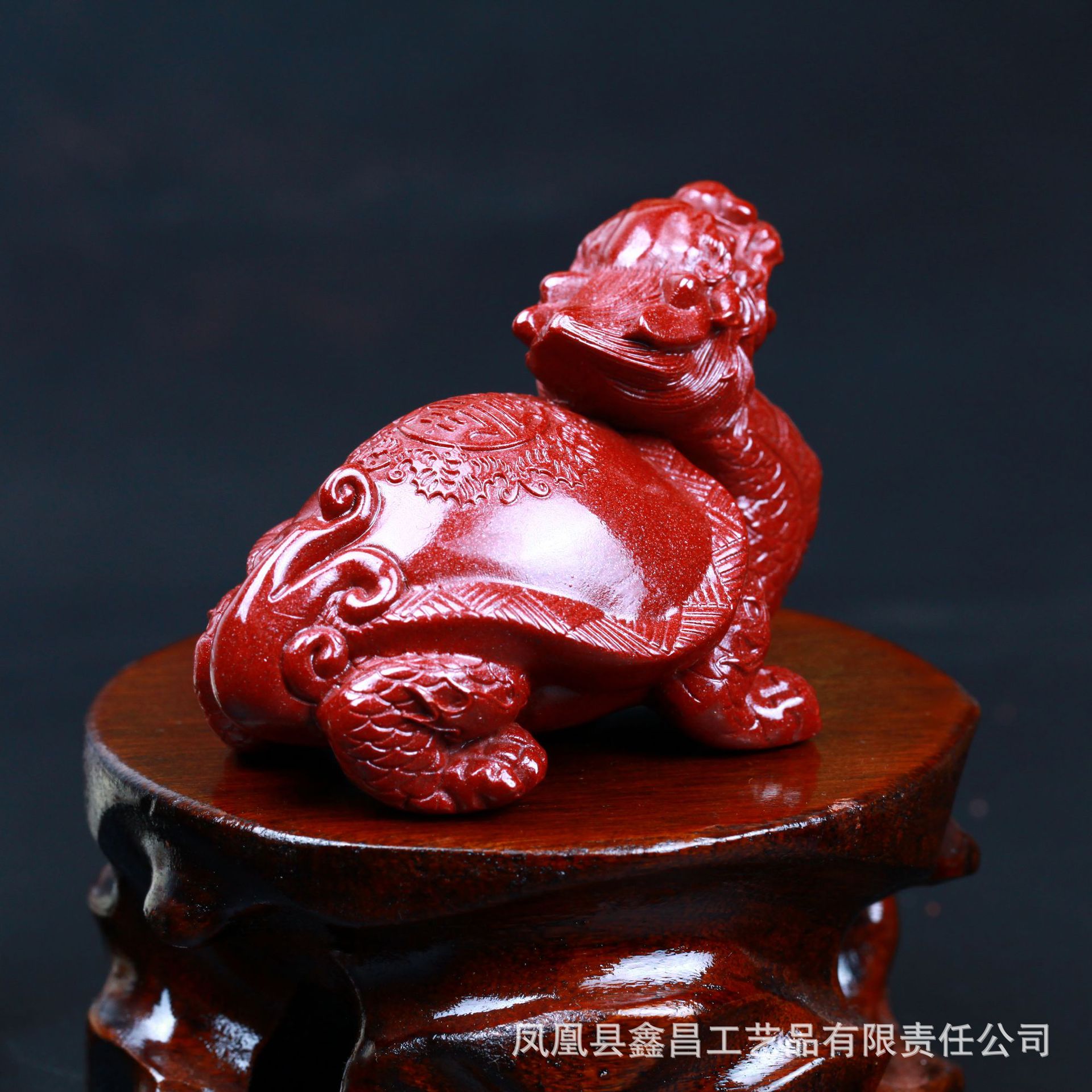 原矿朱砂龙龟摆件紫金砂麒麟车载摆饰居家办公室装饰开业礼品批发
