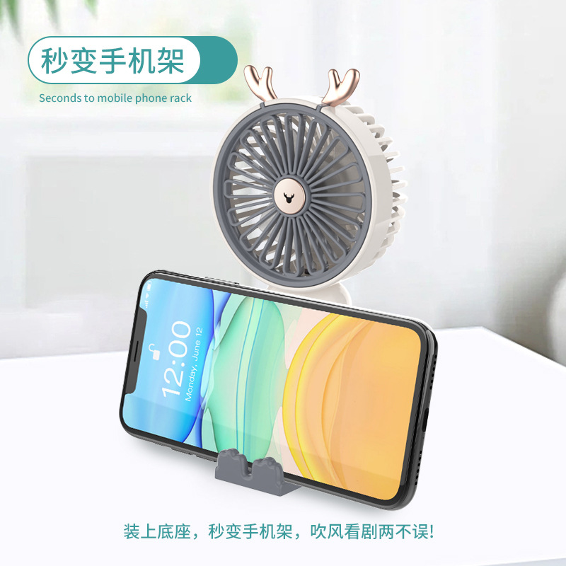 Usb Desktop Small Fan Portable Children's Student Dormitory Dinosaur Charging Pocket Fan Mini Printed Logo Gift