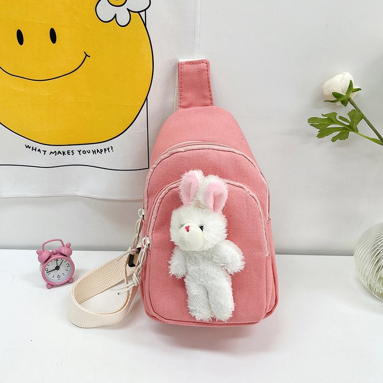 Little Bunny Children's Chest Pack Cartoon Cute One-Shoulder Crossbody Bag Portable Coin Purse Spring Outing Pouch Plush Women's Bag Bag