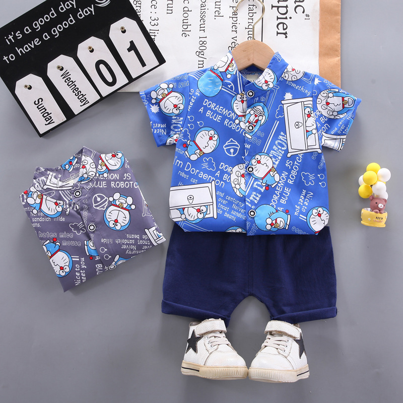 跨境童装夏季新款童装夏装男童宝宝婴幼儿童套装短袖套装两件套潮