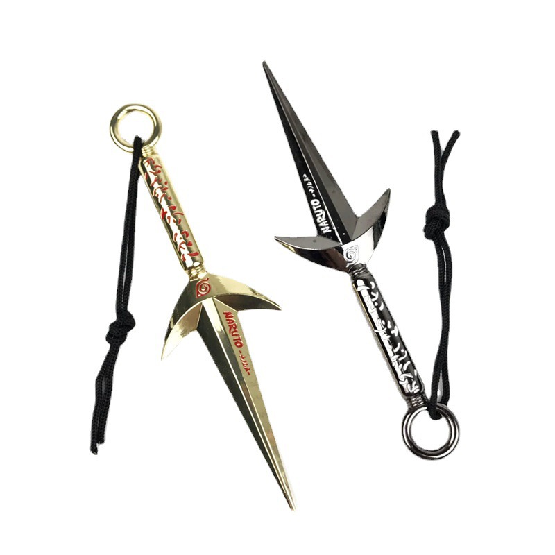 火影忍者周边合金漩涡鸣人龙刃苦无四代目阿斯玛双头苦无兵器外贸