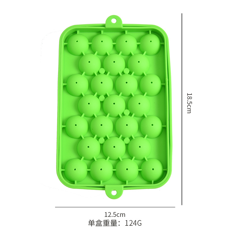 Silicone Small Ice Hockey 25 Grid Ice Tray Food Grade round Whiskey Ice Hockey Mold Ice Cube Mold