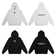 高版 FEAR OF GOD FOG联名三条杠ESSENTIALS美式宽松加绒连帽卫衣