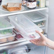 日本冰箱冷冻鱼肉沥水保鲜盒厨房分类收纳盒塑料长方形冷冻收纳盒