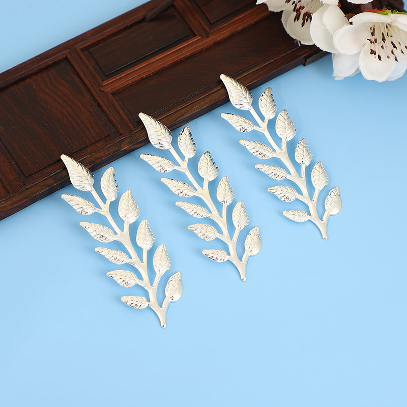 Antique Style Metal Long Leaves Laminate DIY Handmade Bridal Wedding Corsage Wedding Fan Material Jewelry Accessories Wholesale