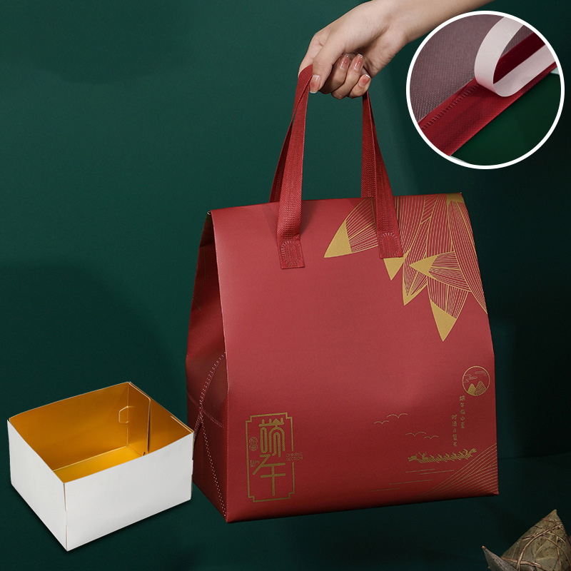 Dragon Boat Festival Zongzi Gift Box Empty Box Thermal Bag High-Grade Aluminum Foil Creative Portable Gift Box Packing Box Gift Bag