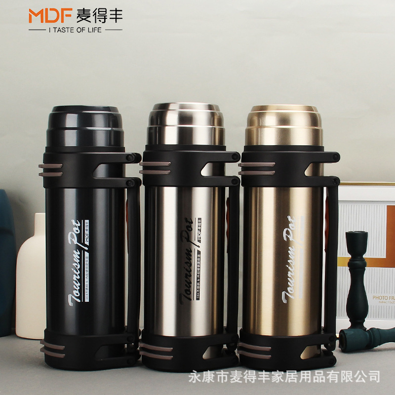 Thermos Bottle Wholesale Stainless Steel Vacuum Travel Pot Outdoor Traveling Portable Lanyard Strap Sports Kettle Liner Kettle