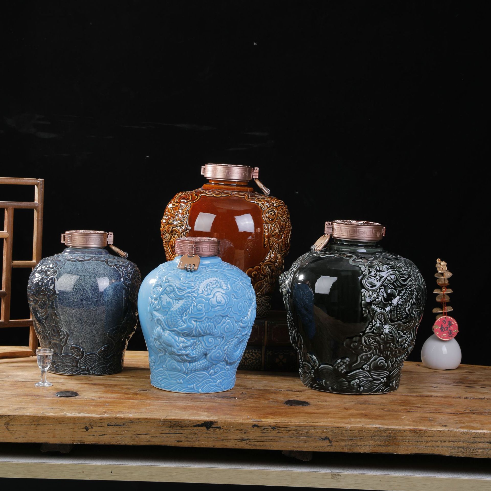 景德镇陶瓷酒瓶仿古密封酒瓶龙纹酒坛浮雕批发雕刻10斤高颜值白酒