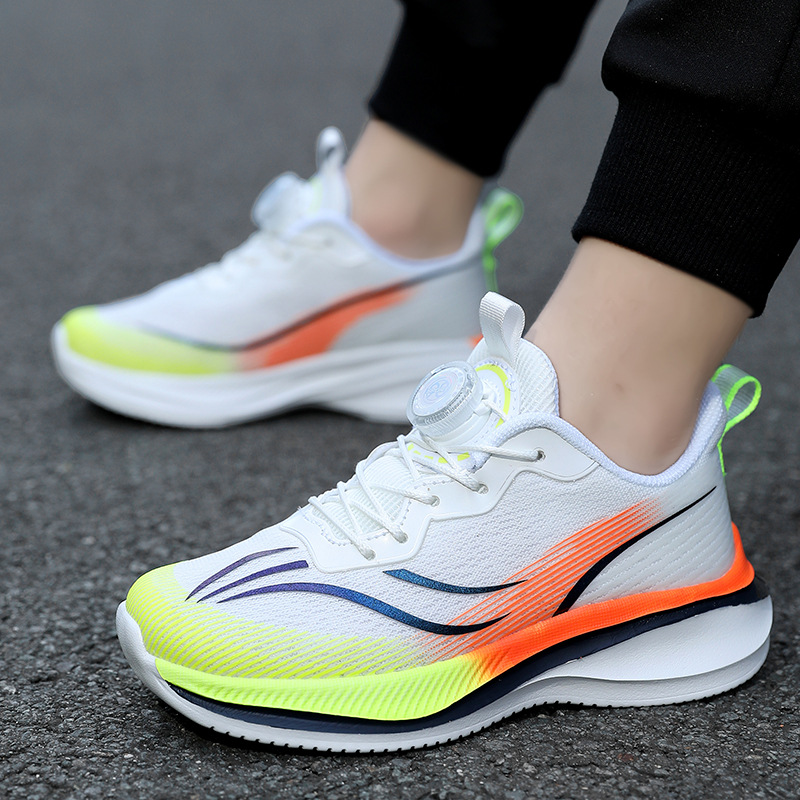 男童鞋2024春秋新款网面透气儿童运动鞋中大童男孩旋转扣跑步鞋子